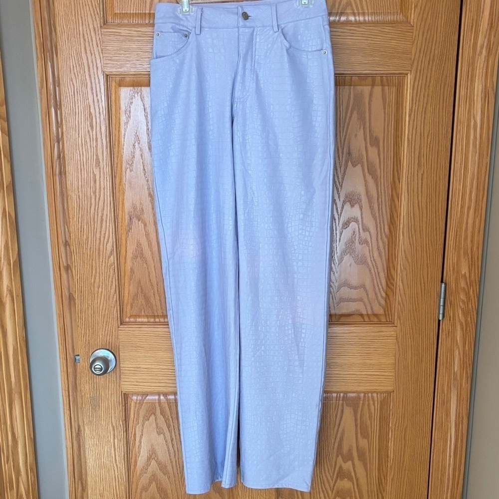 NWOT Naked Wardrobe Croc-Embossed Light Purple Pants Jeans